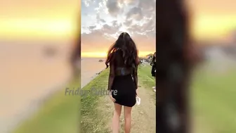 See How Actress Priya Prakash Varrier Enjoying at Beach with her Short Dress | Friday Culture