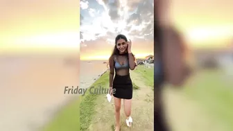 See How Actress Priya Prakash Varrier Enjoying at Beach with her Short Dress | Friday Culture