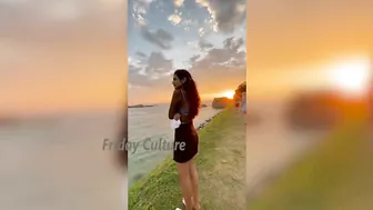 See How Actress Priya Prakash Varrier Enjoying at Beach with her Short Dress | Friday Culture