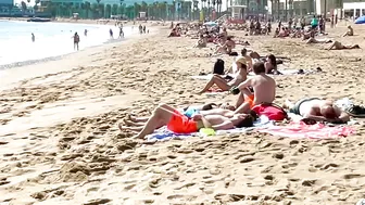 Barcelona beach walk ????️open and relaxing beach Sebastia