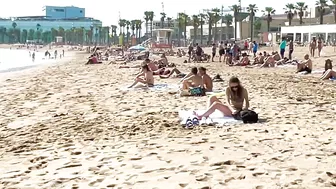 Barcelona beach walk ????️open and relaxing beach Sebastia