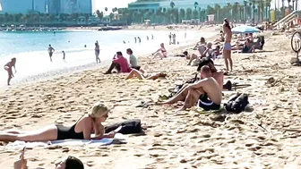 Barcelona beach walk ????️open and relaxing beach Sebastia