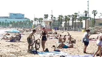 Barcelona beach walk ????️open and relaxing beach Sebastia