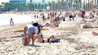 Barcelona beach walk ????️open and relaxing beach Sebastia