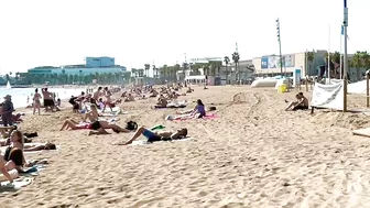 Barcelona beach walk ????️open and relaxing beach Sebastia