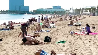 Barcelona beach walk ????️open and relaxing beach Sebastia