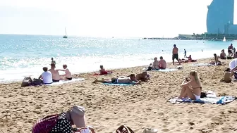 Barcelona beach walk ????️open and relaxing beach Sebastia