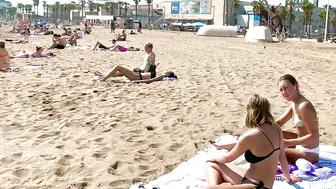 Barcelona beach walk ????️open and relaxing beach Sebastia