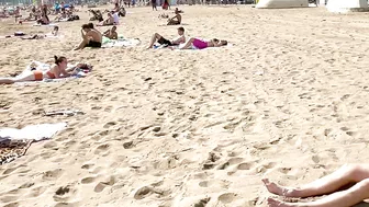 Barcelona beach walk ????️open and relaxing beach Sebastia