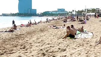 Barcelona beach walk ????️open and relaxing beach Sebastia