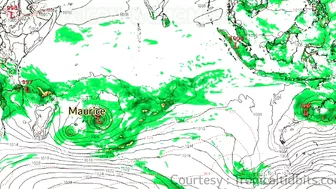 Track of Upcoming Tropical Cyclone For Maurice By Models - 23 Jan, 2022