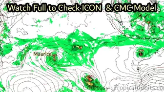 Track of Upcoming Tropical Cyclone For Maurice By Models - 23 Jan, 2022