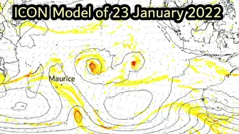 Track of Upcoming Tropical Cyclone For Maurice By Models - 23 Jan, 2022