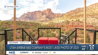 Zion cabin most-liked Airbnb home on Instagram