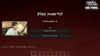 MUERTE DE LUZU | 21avo Jugador Eliminado del Dia 6 de Minecraft Squid Game