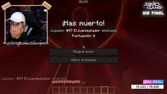 MUERTE DE JUAN | 14avo Jugador Eliminado del Dia 6 de Minecraft Squid Game