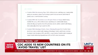 CDC adds 15 new countries on its ‘avoid travel’ list