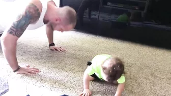 Funny Moments of Baby Exercising with Daddy || Big Daddy