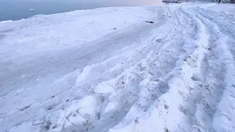 My first time to see a Frozen beach ???? #winterindenmark #frozenbeach #winterseason #shortvideo #dk