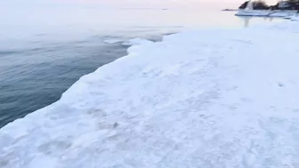 My first time to see a Frozen beach ???? #winterindenmark #frozenbeach #winterseason #shortvideo #dk