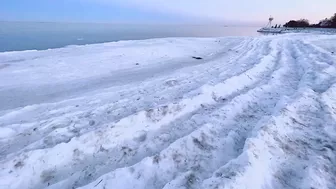 My first time to see a Frozen beach ???? #winterindenmark #frozenbeach #winterseason #shortvideo #dk