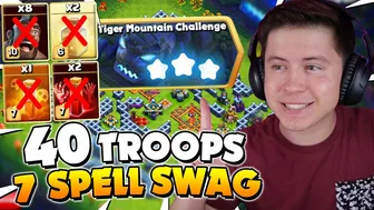 3 Star the Tiger Mountain Challenge w/ 40 Swag Troops & 7 Swag Spells - Clash of Clans