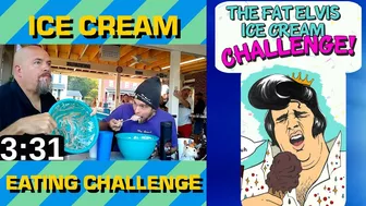 MASSIVE Ice Cream Challenge   5 minutes to finish it all - Fat Elvis Challenge