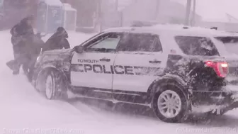 Stuck Cars, Difficult Travel, Deep Snow, Blizzard Condition Plymouth, MA - 1/29/2022