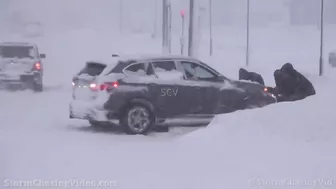 Stuck Cars, Difficult Travel, Deep Snow, Blizzard Condition Plymouth, MA - 1/29/2022