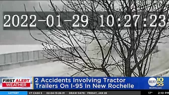 Tractor Trailer Trucks Overturn In Storm