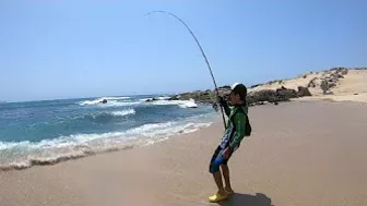 Fishing Tuna from the beach