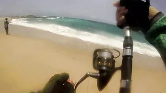 Fishing Tuna from the beach