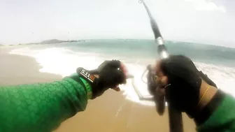 Fishing Tuna from the beach