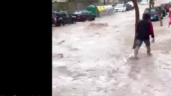 Disaster in Tenerife.  Floods and rain in Palm-Mar. Tenerife today. Travel blog from Spain 4K