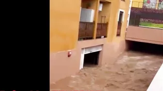 Disaster in Tenerife.  Floods and rain in Palm-Mar. Tenerife today. Travel blog from Spain 4K