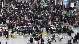 Holidaymakers pack Shanghai railway station as Lunar New Year travel rush gets under way in China