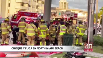 Aparatoso accidente en North Miami Beach deja a un BMW destrozado