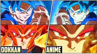 LR TEQ Transforming SSG Goku & Vegeta DOKKAN VS ANIME COMPARISON