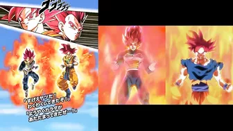 LR TEQ Transforming SSG Goku & Vegeta DOKKAN VS ANIME COMPARISON