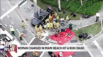 Woman charged in Miami Beach hit-and-run