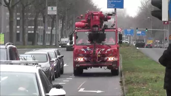 Politie begeleidt GROTE KRAAN Brandweer Haaglanden met spoed in Rotterdam! #1428