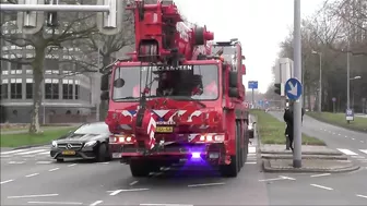 Politie begeleidt GROTE KRAAN Brandweer Haaglanden met spoed in Rotterdam! #1428