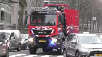 Politie begeleidt GROTE KRAAN Brandweer Haaglanden met spoed in Rotterdam! #1428