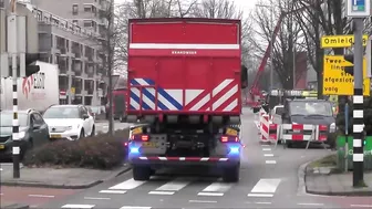 Politie begeleidt GROTE KRAAN Brandweer Haaglanden met spoed in Rotterdam! #1428