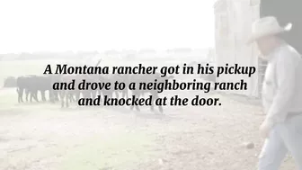 funny jokes:a  Montana rancher got in his pickup and drove to a neighboring ranch