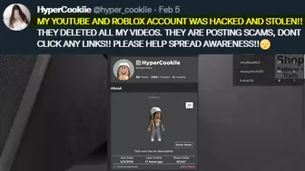 THIS ROBLOX YOUTUBER WAS BANNED AND HACKED! (HyperCookiie)