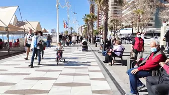 BENIDORM???????? LEVANTE BEACH February 2022 Costa Blanca SPAIN Walking Tour 4K