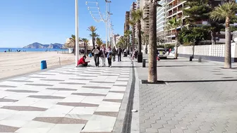 BENIDORM???????? LEVANTE BEACH February 2022 Costa Blanca SPAIN Walking Tour 4K