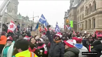 'Freedom Convoy' disrupts travel at Ambassador Bridge