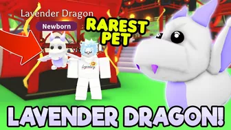 THE RAREST PET IN ADOPT ME!? - How to get the NEW Lavender Dragon (Roblox)